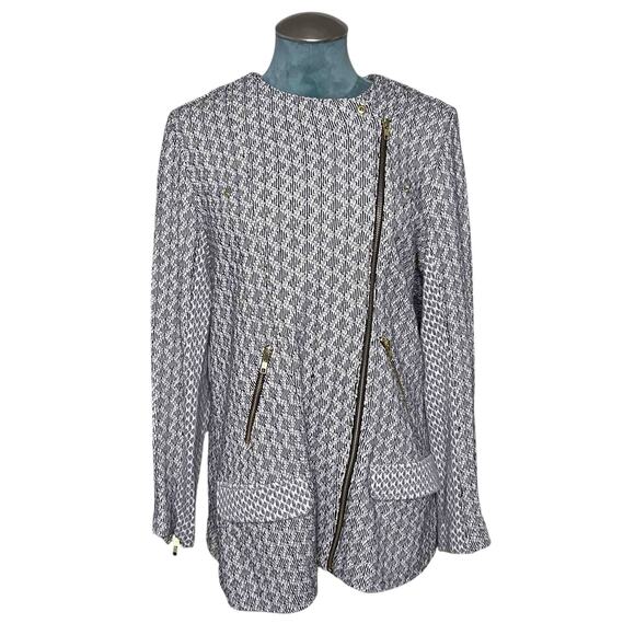 Lucky Lotus by Lucky Brand Gray Knit Moto Jacket 1X - Picture 1 of 15